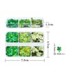6 Grids St. Patrick's Day Nail Art Glitters 3D Holographic Green Shamrock Nail Art Stickers Irish Nail Sequins Sparkle Confetti Flakes Clover Nail Design for Women DIY St Patricks Day Nail Decorations