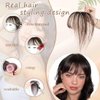 Wipsy Bangs Clip In Hair Extensions 100% Real Human Hair Bangs 360° Coverage Fake Bangs for Women's Daily Wear Curved Style