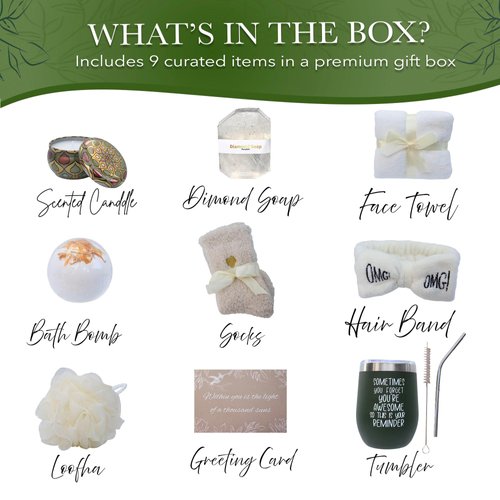 Spa Box Gift Set for Women, Spa Gift Baskets for Women, Self Care Gifts for Women, Get Well Soon Gift Baskets for Women, Spa Kit For Women, Care Package for Women, Gift Sets for Her, Sister, Mom.