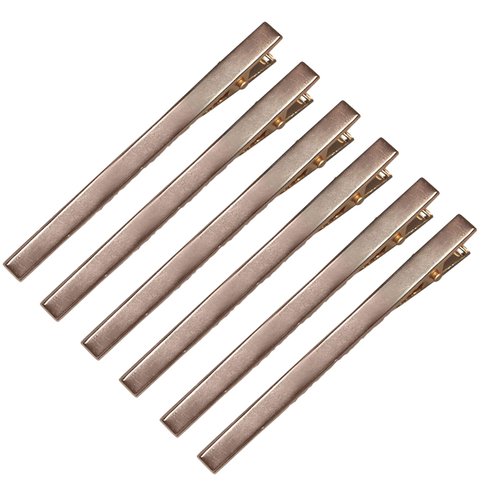 6 Pcs 3 Inch Baking Paint Narrow Metal Spike Alligator Duck Bill Hair Clips Bright Duckbill Hair Barrettes Chic Hair Clips for Styling Long Hair DIY Hair Salon (Gold)