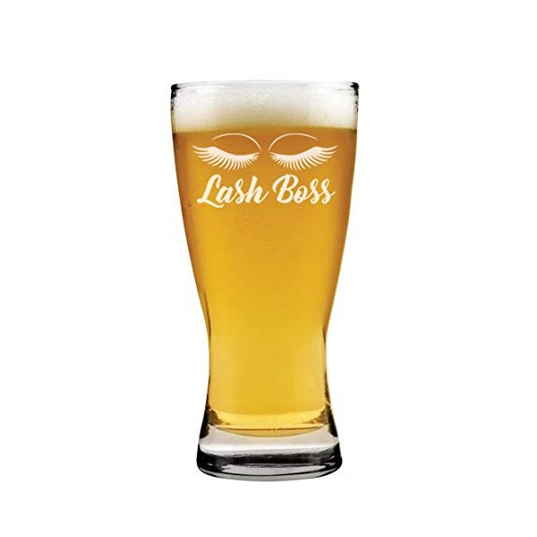 15 oz Beer Pilsner Glass Lash Boss Makeup Lash Extension Artist