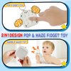 Pop Sensory Toys,Dual-Sided Stress Relief Pop Toy,Maze Game for Kids & Adults Anxiety Relieve,Portable Calm Down Fidget Toys,Party Favors Birthday Gifts for Kid/Teens, White