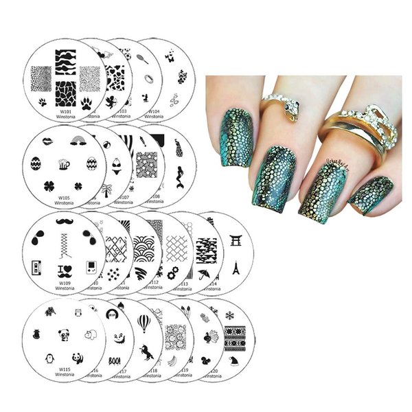 Winstonia 20 pc Nail Art Stamp Stamping Image Plate Set, Manicure Pedicure - First Generation
