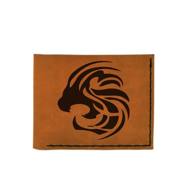 VietsWay Men's Lion Tattoo Handmade Natural Genuine Leather Trifold Wallet MHLT_05
