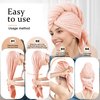 Luckzong Microfiber Hair Towel Wrap for Women/Men,Hair Wrap Towels for Curly Hair,Hair Turban Towel with Elastic Band,Head Towel for Wet/Long/Thick Hair,Hair Plopping Towel Curly (Pink)