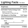 Novelty Lights 25 Pack G40 Frosted White Outdoor Globe Bulbs, Light Bulbs Glass Incandescent Bulbs With 3000 Hour Lifespan, Globe String Lights Replacement Bulbs