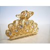 Generic Gold metal crystal crown hair claw clip bridal clip medium/fine hair