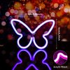 Riakrum 2 Pcs Butterfly Neon Signs Butterfly LED Light 3AA Battery Powered, USB Operated Wall Neon Light Decor Butterfly Neon Wall Art for Home Bedroom Wedding Birthday Party Decor(Pink, Blue)