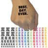 Best Day Ever Bold Text Temporary Tattoo Water Resistant Fake Body Art Set Collection - Orange (One Sheet)