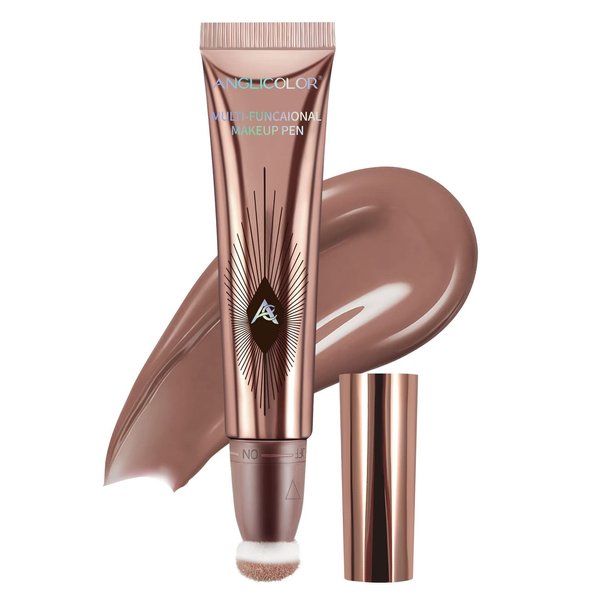 Anglicolor Contour Stick With Cushion Applicator,Liquid Contour Wand,Cream Contour Smooth,Bronzer Stick Lightweight Liquid Bronzer For Face (03)