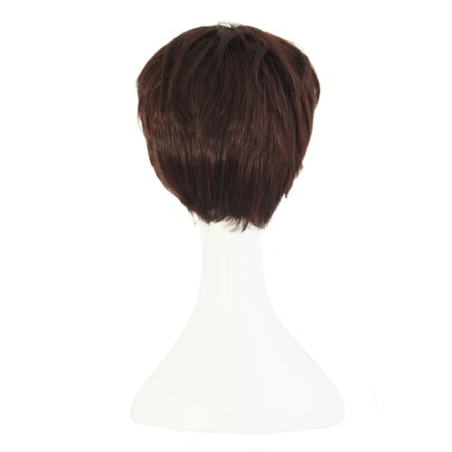 MapofBeauty Fashion Women Natural Short Curly Wig (Dark Brown)