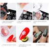Freeorr 4 Different Clear Silicone French Nail Art Stamper Set With 4 Scrapers, Round Rectangular Double Head Transparent Visible Body Jelly Stamping for Nail Art Manicure