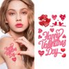 Valentines Temporary Tattoos Sticker 132 Pcs Valentines Day Decorations Tattoo Sets Cupid Heart Love Rose Bouquet Fake Tattoo Stickers for Lover Party Decorations Girls Women Favor Party Supplies (9 Sheets)