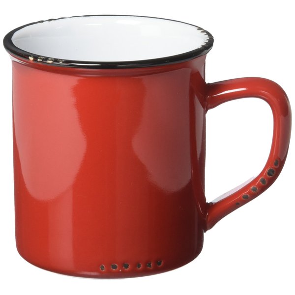 Abbott Collection Enamel Look Stoneware Mug, Red -