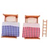 Veemoon 2 Pack Dollhouse Mini Bed Miniatures Bunk Bed Small Double Bed Dollhouse Stackable Bed Dollhouse Furniture Decoration Accessories DIY Doll House Room Decor