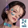 Butterfly Temporary Tattoos Glitter 14 Sheets Sticker Fairy Festival Rave Accessories for Women Eye Face Makeup Party Gifts Decoration Waterproof Butterfly Temporary Stickers