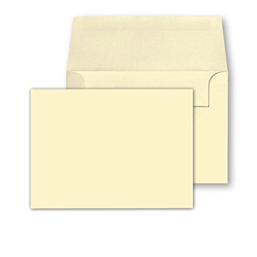 50 Blank Cream Natural 5" x 7" Note Cards & Envelopes – Heavyweight Off-White Flat Cards for Invitations, Greetings, Postcards, Announcements (NOT A Fold Over Card) – Thick, Durable, Archival Safe