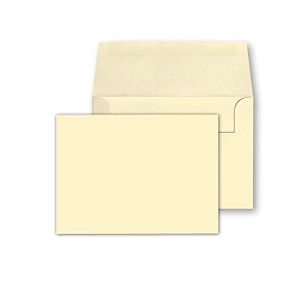 50 Blank Cream Natural 5" x 7" Note Cards & Envelopes – Heavyweight Off-White Flat Cards for Invitations, Greetings, Postcards, Announcements (NOT A Fold Over Card) – Thick, Durable, Archival Safe