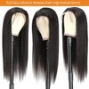 Lace Closure Wigs Human Hair Pre Plucked 5x5 HD Closure Wig Straight Lace Front Wigs Human Hair 150% Density Natural Black 24Inch Glueless Lace Closure Wig with Baby Hair