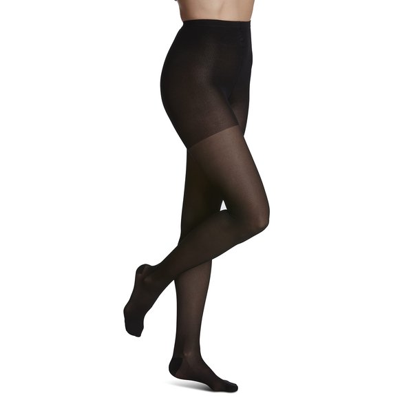 SIGVARIS Women’s Style Sheer 780 Closed Toe Pantyhose 20-30mmHg - Black - Small Long