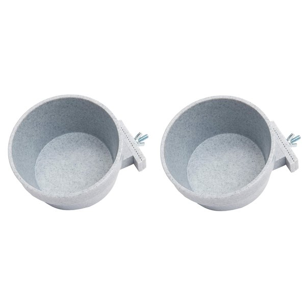 Lixit Quick Lock Cage Bowls for Small Animals and Birds. (20oz Pack of 2, Granite)