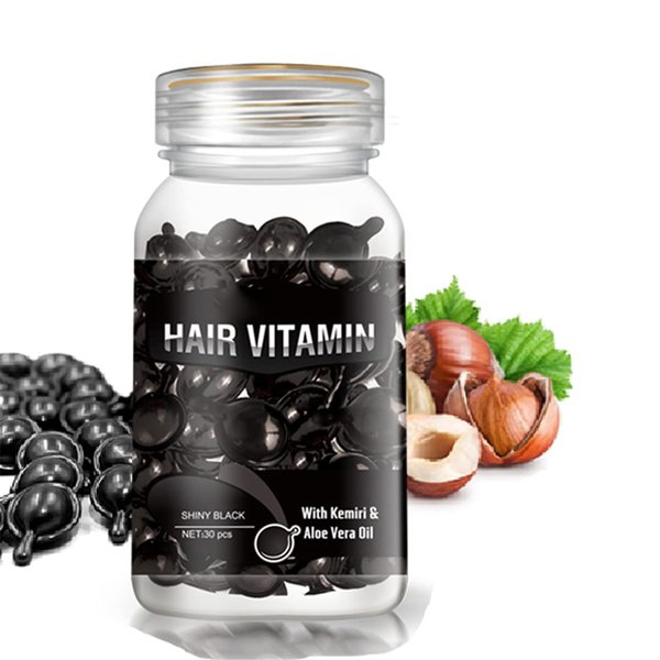 GOWWIM Hair Vitamin Serum Capsule,Hair Treatment Serum,Argan Macadamia Avocado Oil,Complex Oil Smooth Silky Hair Mask Repair on Hair Growth Oil,30 PCS