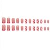 Foccna Square False Press on Nails Pink Medium Acrylic Fake Nails Flower Design for Girl Full Cover Wear Finger Nail Art Tips for Women&Girls 24PCS
