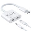 VOLT PLUS TECH Powered USB-C to 1/8inch Aux Adapter Compatible with GOPRO Hero 5 Black can Adapt to a Normal Headphone Jack Audio 3.5mm Port with Fast Charging Ability All at Once!
