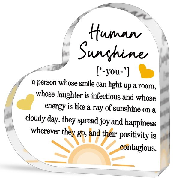 Thank You Gifts for Women Appreciation Gifts for Teacher Friends Coworkers Doctor Nurse Inspirational Quotes Gift for Mom Aunt Sister Daughter Human Sunshine Definition Decorative Signs Plaques