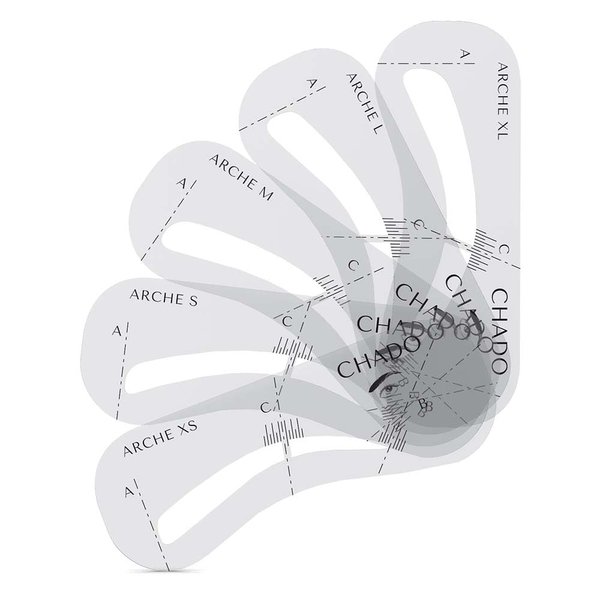 CHADO Eyebrow Stencils Kit, 5-Piece Set Pochoirs d'Artiste Reusable Brow Templates- 5 Sizes/Shapes for Precise and Effortless Shaping