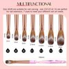 Saviland Kolinsky Acrylic Nail Brush Set: 7PCS Acrylic Nail Brushes for Acrylic Application, Acrylic Powder Nail Art Extension Carving Size 4/6/8/10/12/14/16 Acrylic Brushes for Nail Salons & Home Use