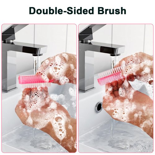 NICEMOVIC 8 Pack Two Sided Nail Brush for Cleaning Fingernails, Nylon Bristles Nail Scrubber Brush Fingernail Brush Manicure Tools Scrub Cleaning Brushes Kit Use for Toe Nail Cleaning (Random Colors)