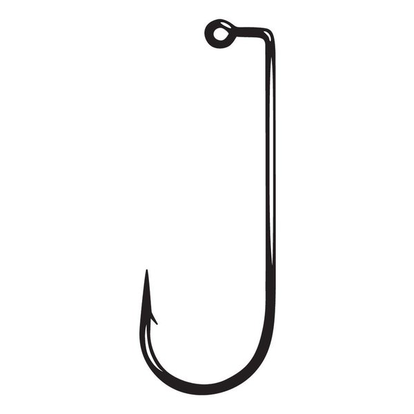 Gamakatsu Jig Hook 60 Flat Eye Tackle, Light Wire, Size: (25 Pack) NS Black