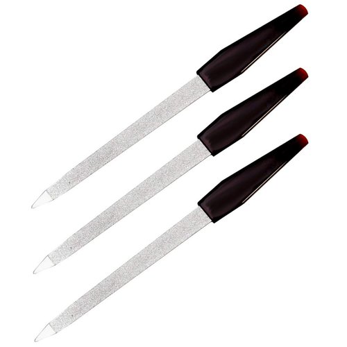 Pinkee's (3 Pack) 5 inch Stainless Steel Sapphire Nail File for Fingernails, Toenails, Scraping, Strengthening, Finger Manicure File