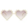 COASION Kids Heart Girls Sunglasses UV 400 Protection for Toddler Party Beach Shades Age 3-10 (Beige)