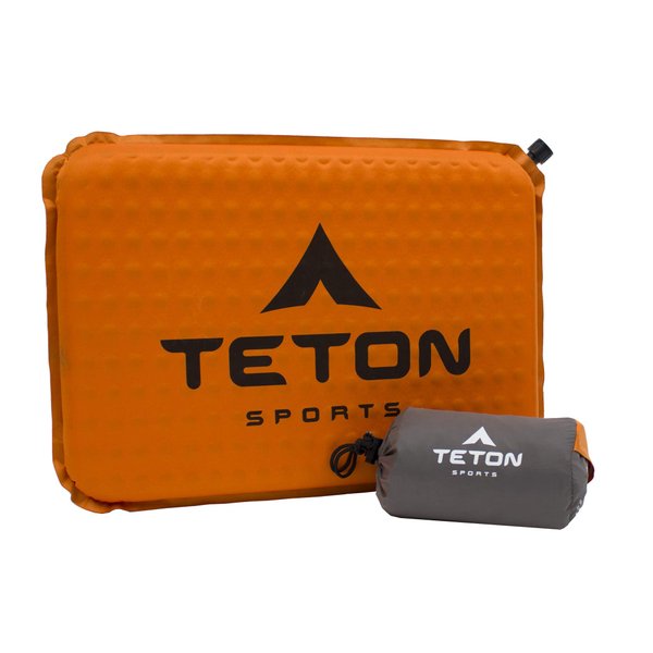 TETON Sports Camping Seat Cushion; Stadium Seat; Office Chair; Car Pad; Inflatable , Orange, 17 x 12 x 1.5-Inch