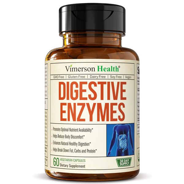Digestive Enzymes - Probiotic Multi Enzyme (Enzimas Digestivas) - Digestive Supplements with Unique Makzyme-Pro Formula - Advanced Enzymes for Digestion, Bowel Movements & Nutrient Absorption. 60 Caps