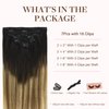 GOO GOO Clip in Hair Extensions Real Human Hair, Remy Human Hair Extensions Clip ins for Women, Natural Human Hair, 18inch 120g 7Pcs, 2/6/18 Balayage Brown to Dirty Blonde