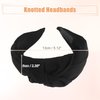VOCOSTE Knotted Headbands, Solid Colors Top Knot Headbands, Elastic Headbands for Women, Non-slip Knot Hair Bands Hair Hoop Headpiece, Black