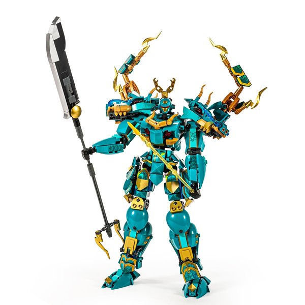 DAHONPA Green Dragon Transforming Mech Building Blocks Set, Warrior Model Kit 700+ pcs Collectible Mythical Gifts for Adults and Kid