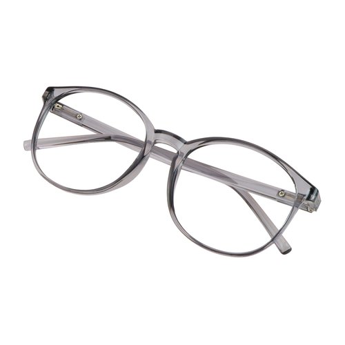 VisionGlobal Blue Light Blocking Glasses for Women/Men, Anti Eyestrain, Stylish Oval Frame, Anti Glare (Clear Gray, 4.75 Magnification)
