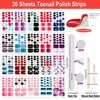 DANNEASY 20 Sheets Toe Nail Stickers Full Nail Wraps Self Adhesive Toenail Polish Strips Toes Nail Stickers Toenail Stickers Polish Manicure Sticker with Nail File, Cuticle Stick