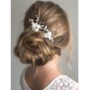 Fstrend Bridal Wedding Hair Pins Silver Sparkly Rhinestones Pearls Flower Hair Pin Bride Hairpieces Gorgeous Hair Accessories for Women and Girls(Pack of 2) (Silver)
