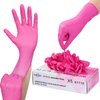 FINITEX Pink Nitrile Disposable Latex Free Gloves - 3.5mil 100PCS/Box Latex Free Powder Free 9inch Gloves Guantes de Nitrilo Cleaning Medical Exam Food Cooking Gloves(100, X-Small)