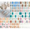 NAILDOKI Nail Stickers 12 Sheets x 14 Pieces Full Wraps Nail Polish Strips, Self-Adhesive Gel Nail Art Decals for Women Girls