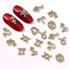 DANNEASY 36pcs Zodiac Nail Charms Nail Letter Charms Nail Rhinestones Gems Alloy Nail Jewels 3D Nail Art Charms Virgo Leo Aries Taurus Gemini Capricorn Nail Decoration Jewelry for Acrylic Nails