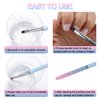 INENK Nail Art Clean Up Brushes,Nail Brushes for Cleaning Polish Mistakes on the Cuticles, Acetone Resistant Nail Brush, Fingernail Cleaning Brushes for Nail Art and Designs (2 Pcs Round&Angled)