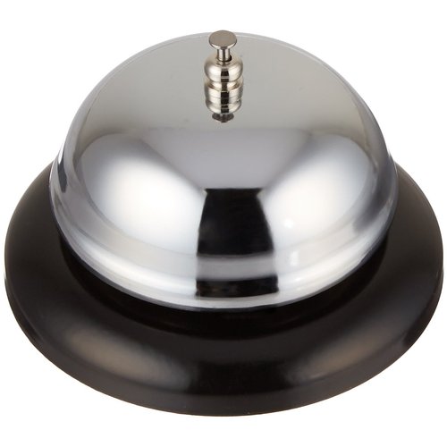 Winco Call Bell, 4-Inch Diameter, Chrome, Black