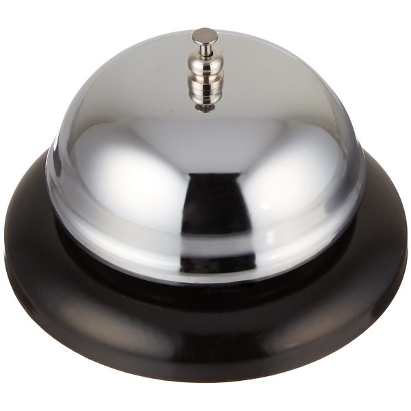 Winco Call Bell, 4-Inch Diameter, Chrome, Black