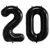 40 Inch Number Balloons 20 Black Big Giant Jumbo Number Foil Mylar Balloons for 20th Birthday Party Supplies Anniversary Events Decorations (black-20)